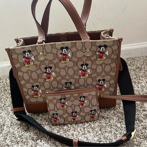 Coach mini tote mickey and mickey wristlet
